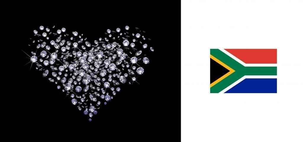 Diamond Heart with South African flag Jack Friedman