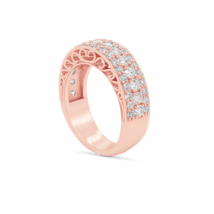 3 Row Pave Diamond Dancing Light Ring-Diamond Band