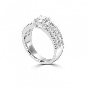 Broad Band Dancing light Engagement Ring- Dancing Light Engagement Rings