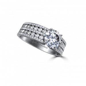 Broad Band Dancing Light Engagement Ring- Dancing Light Engagement Ring