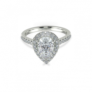 Pear Halo Engagement Ring-Halo Engagement Rings