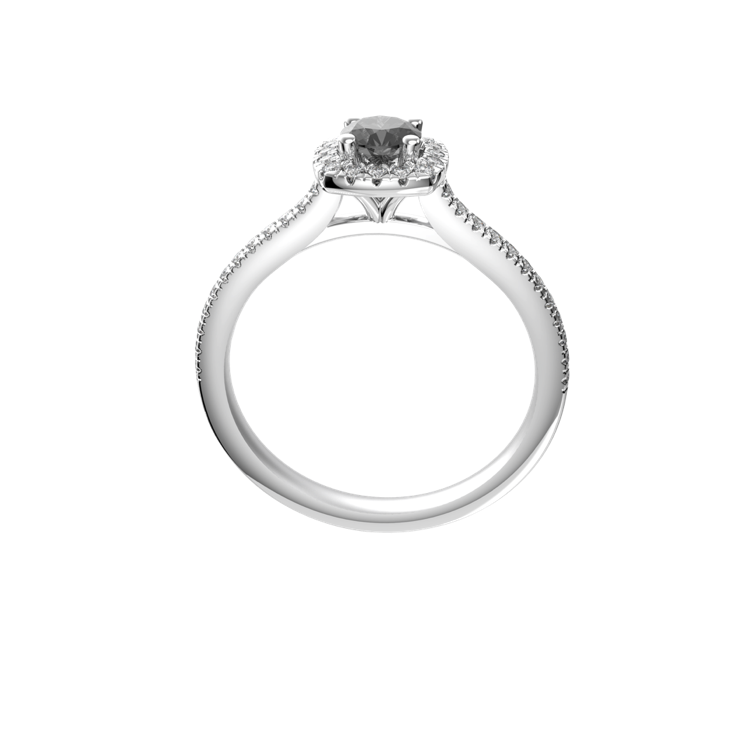 Cushion Halo Black Diamond Engagement Ring- Halo engagement rings