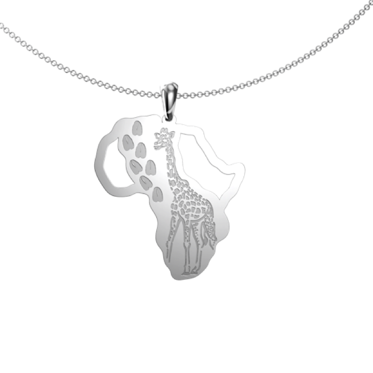 giraffe footprint map - Pendant