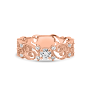 open butterfly centre diamond filigree engagement ring