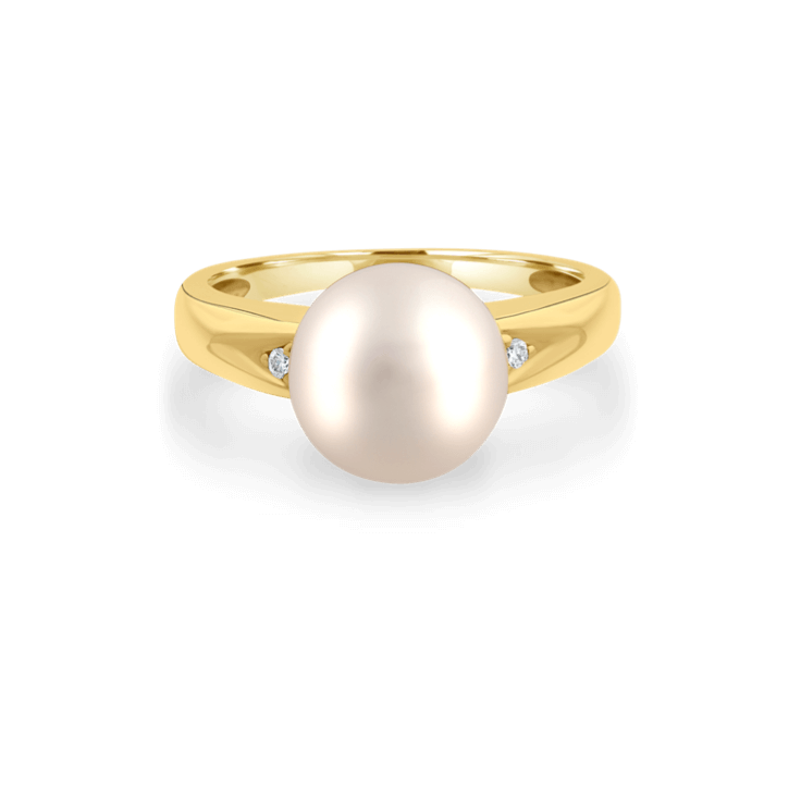 Freshwater Pearl & Diamond Ring