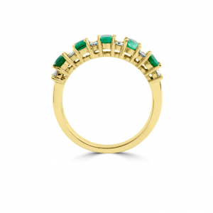 Oval Emerald & Diamond Eternity Ring