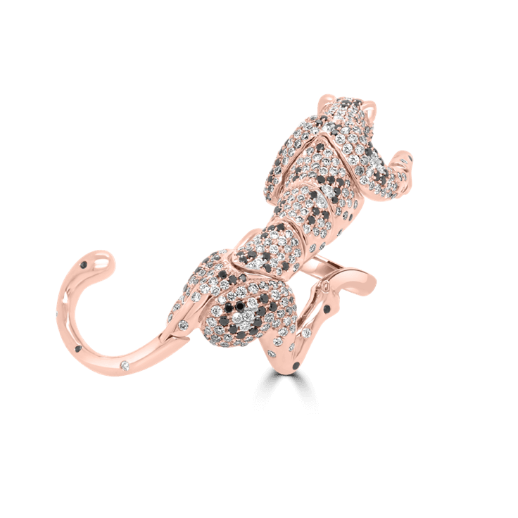 Sprinting Leopard Diamond Ring-Animal Jewellery