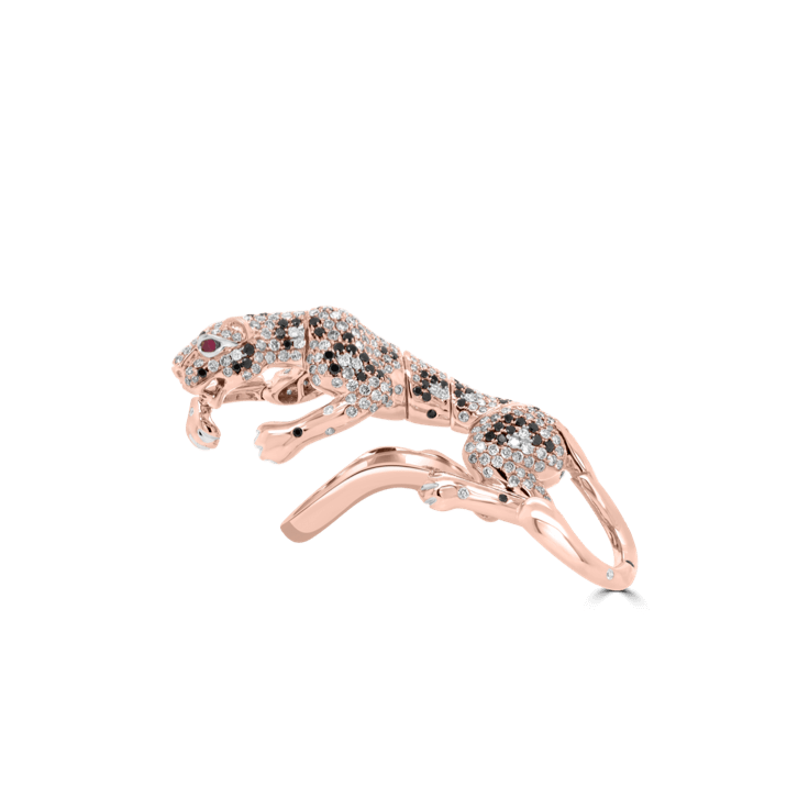 Sprinting Leopard Diamond Ring-Animal Jewellery