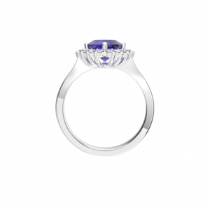 Trilliant Tanzanite & Diamond Ring