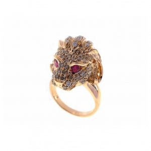 Gold Lion Mane Diamond Ring