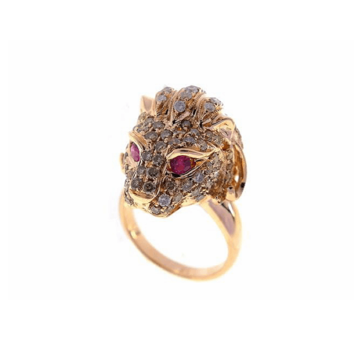 Gold Lion Mane Diamond Ring