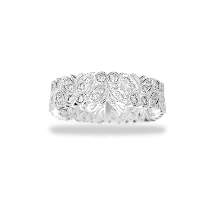 Wedding ring - Silver - closed front butterfly