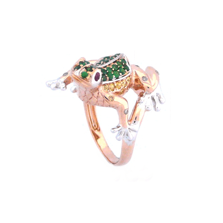 green garnet and yellow sapphire ring