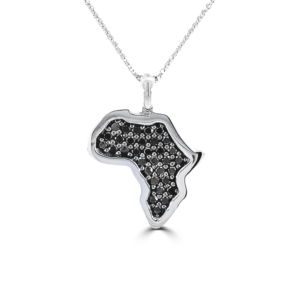 medium black diamond map pendant_African Jewellery