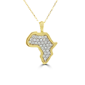 medium white diamond map pendant_African Jewellery