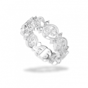 Silver - open diagonal butterfly