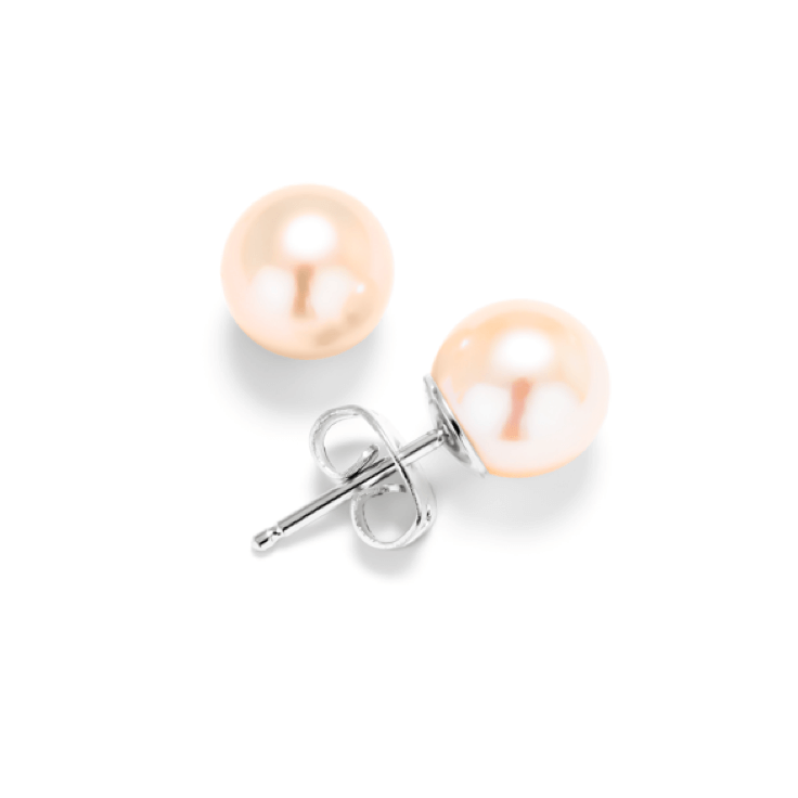 Peach pearl studs