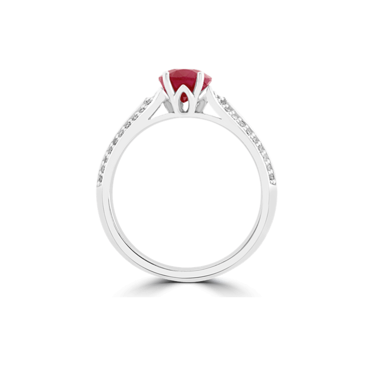Oval Ruby & Diamond Swivel Ring-gemstone collection