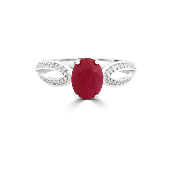 Oval Ruby & Diamond Swivel Ring-gemstone collection