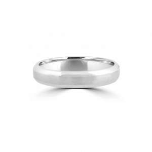 Ladies White Gold Bevelled Edge Wedding Band