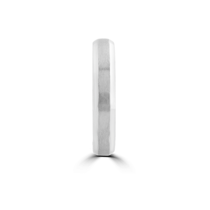 Ladies White Gold Bevelled Edge Wedding Band