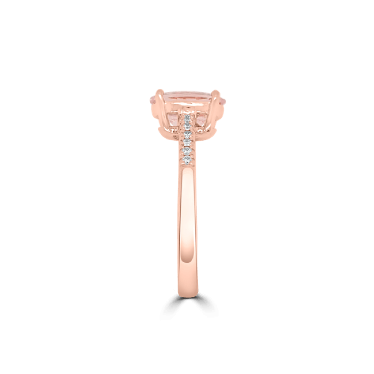 Oval Morganite & Diamond Pave Ring