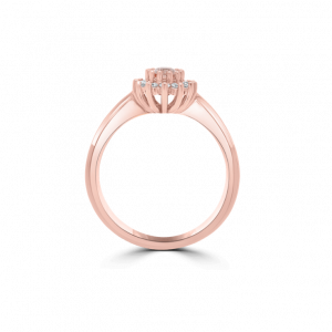 Oval Morganite & Diamond cluster ring