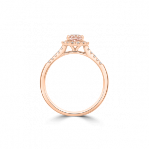 Oval Morganite & Diamond Halo Pave Ring