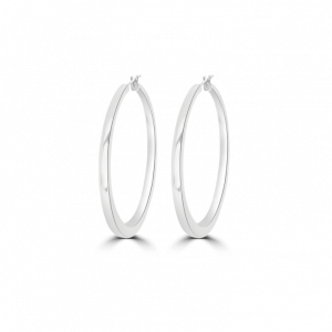 Flat Hollow Hoop Earrings