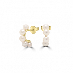 Huggie Pearl Hoops - Pearl Jewellery