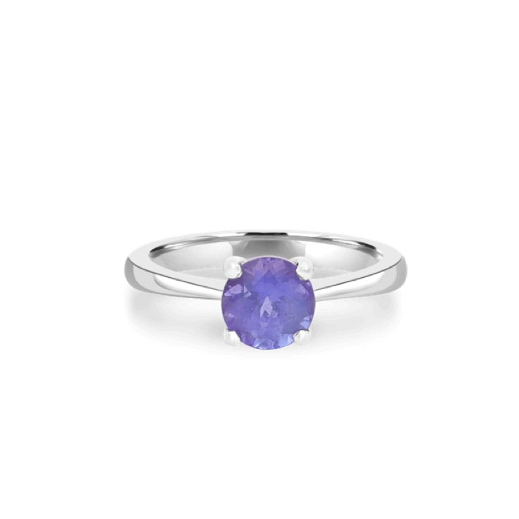 Large Round Tanzanite Solitaire Ring