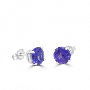 Round Tanzanite Studs- Tanzanite Jewellery