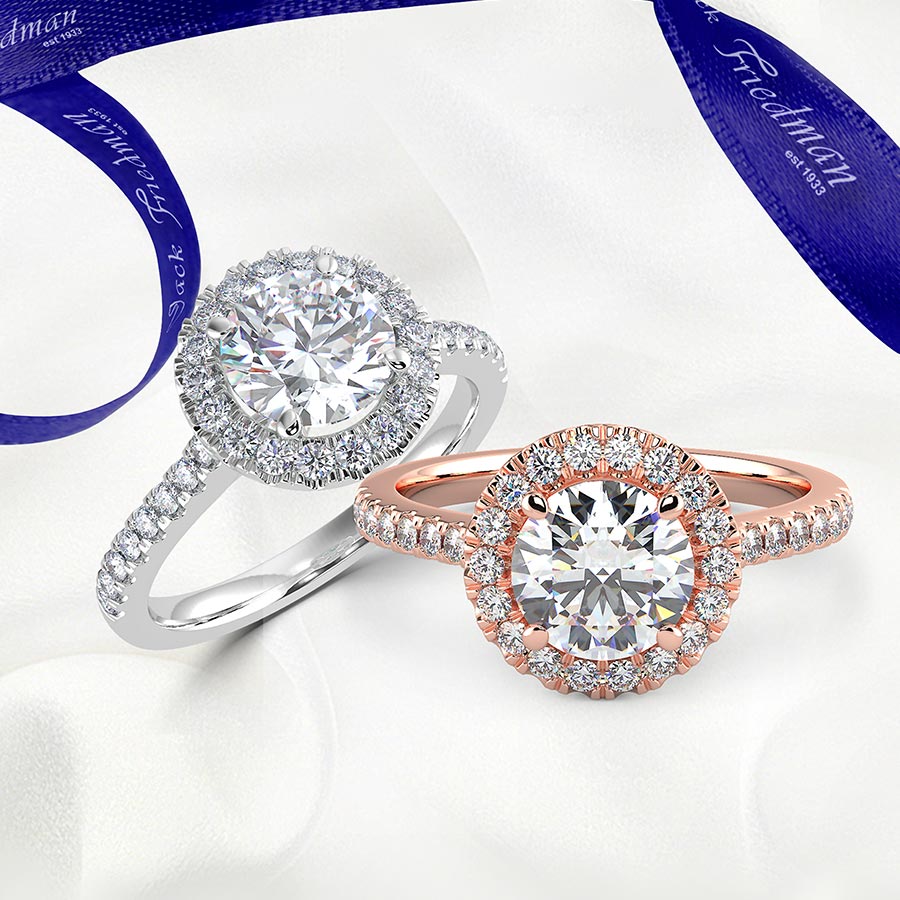 Round Diamond Halo Engagement Ring