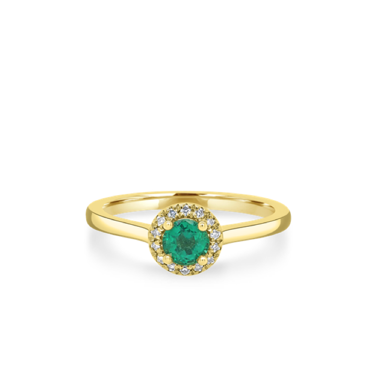 Emerald Gemstone Baby Halo Ring