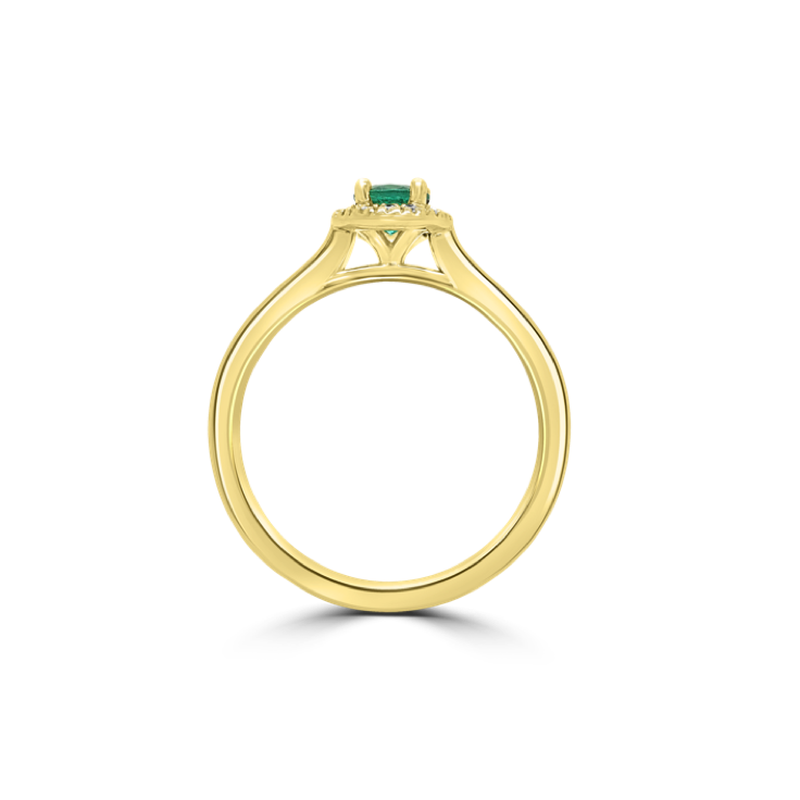 Emerald Gemstone Baby Halo Ring
