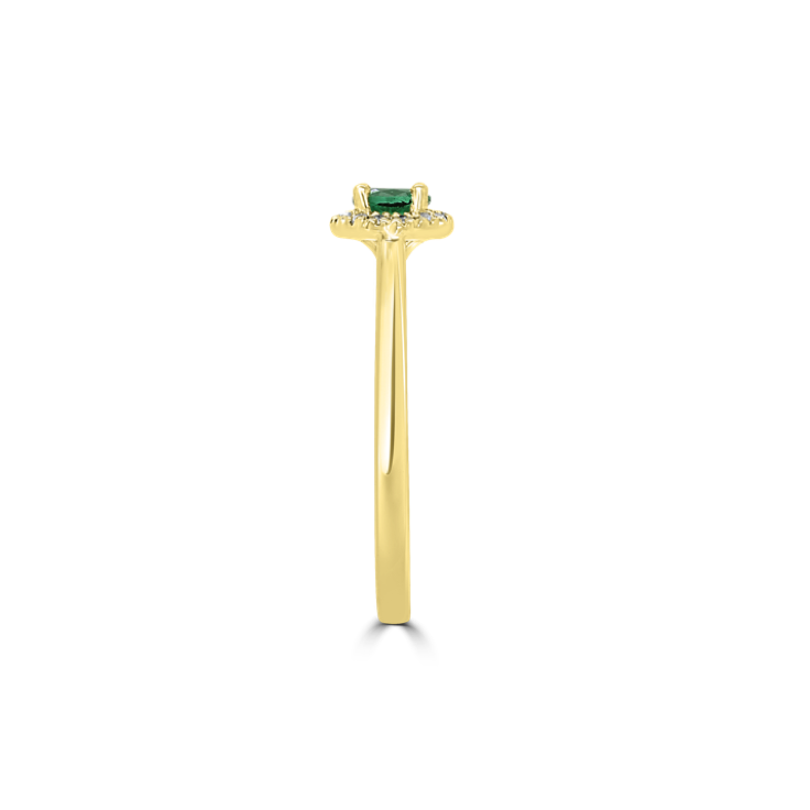 Emerald Gemstone Baby Halo Ring