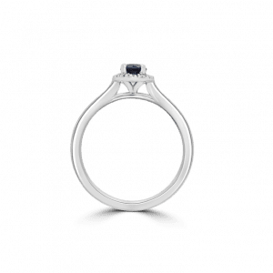 Sapphire Gemstone Diamond Halo Ring