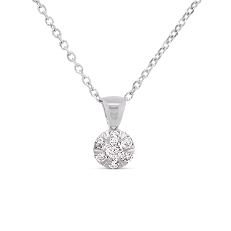 Paved Diamond Cluster Pendant-Diamond Jewellery