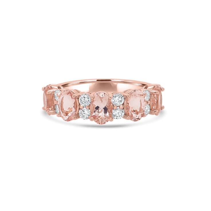 Oval Morganite & Diamond Eternity Ring -eternity rings
