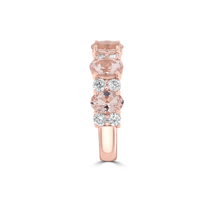 Oval Morganite & Diamond Eternity Ring -eternity rings