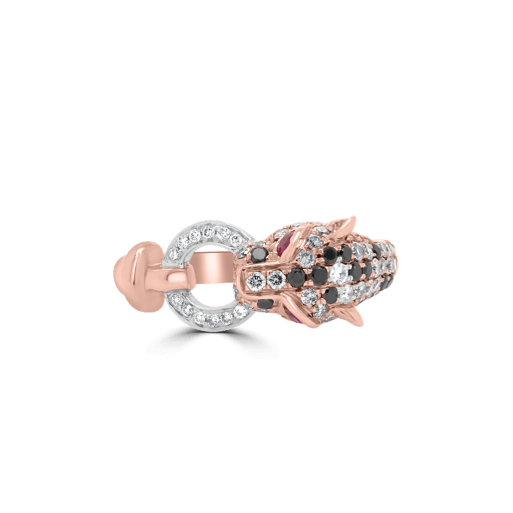 Leopard & Diamond Pave Ring-Animal Jewellery