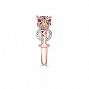 Leopard & Diamond Pave Ring-Animal Jewellery