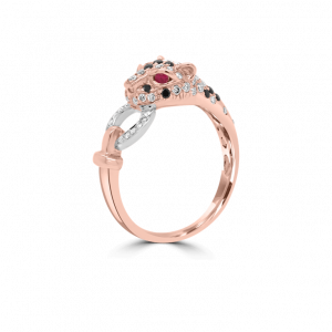 Leopard & Diamond Pave Ring-Animal Jewellery