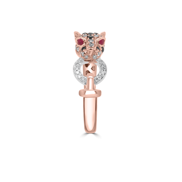 Leopard & Diamond Pave Ring-Animal Jewellery