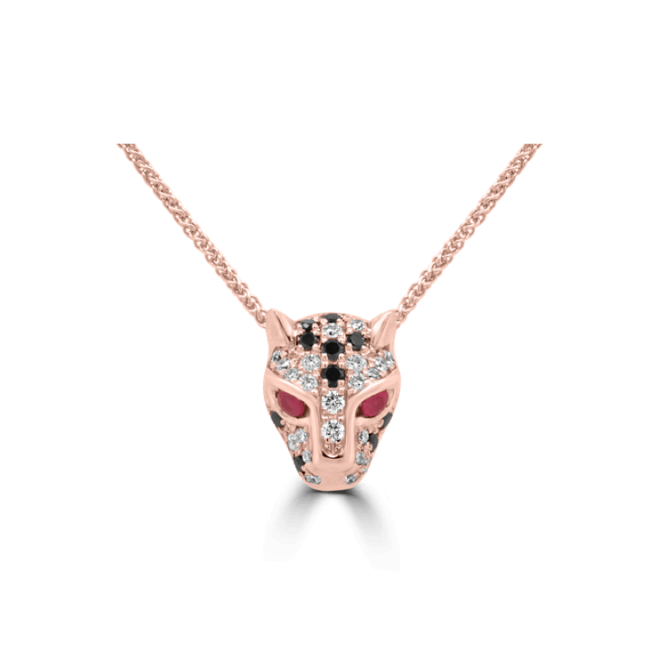 Diamond Leopard Pendant-Animal Jewellery
