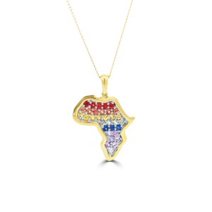 Rainbow Sapphire Diamond African Map_African Jewellery