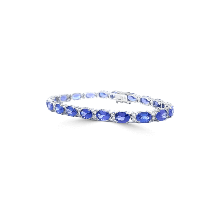 tanzanite diamond tennis bracelet_tanzanite jewellery
