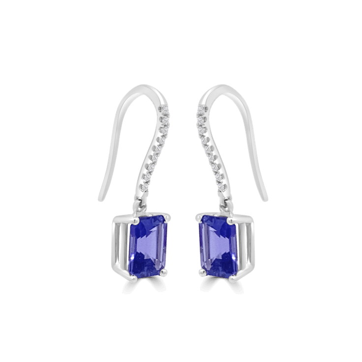 Emerald Tanzanite Diamond Earrings- Tanzanite Jewellery