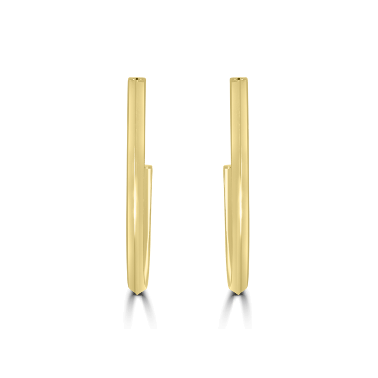 J-Shape Hoop Earrings - Gold Jewellery