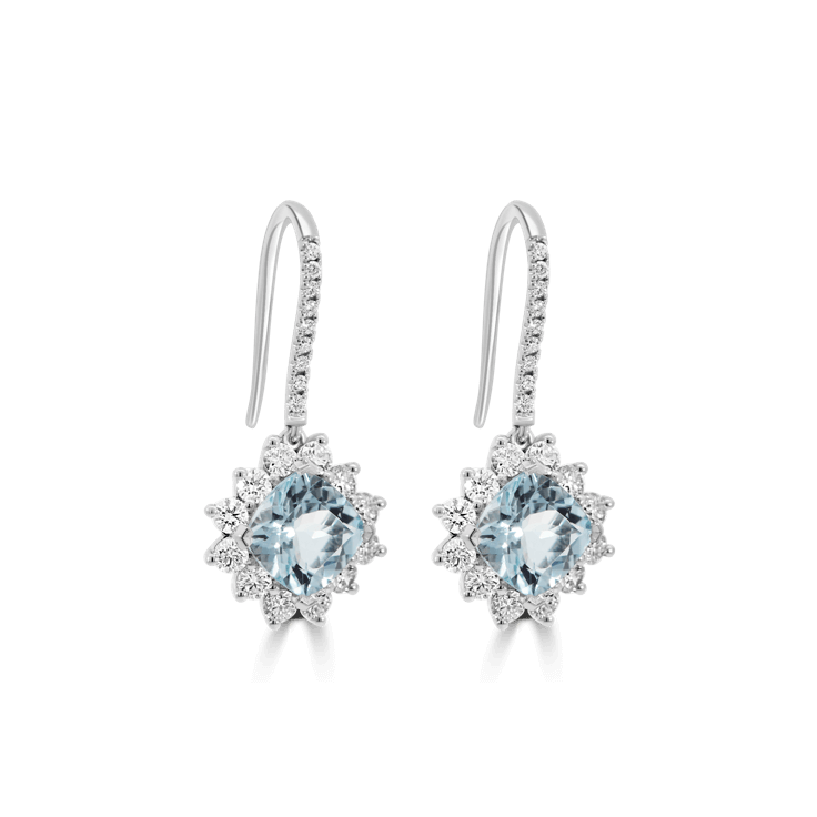Aquamarine and Diamond Estrella Earrings